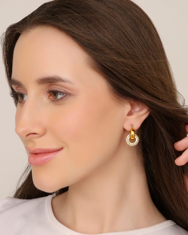 TAAHIRA Precious Gold Plated Zircon Earrings - Image 4
